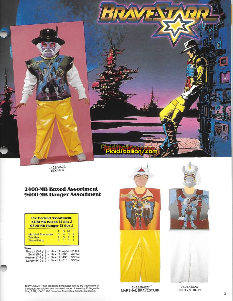 1987 Collegeville Halloween Costume Catalog Bravestarr