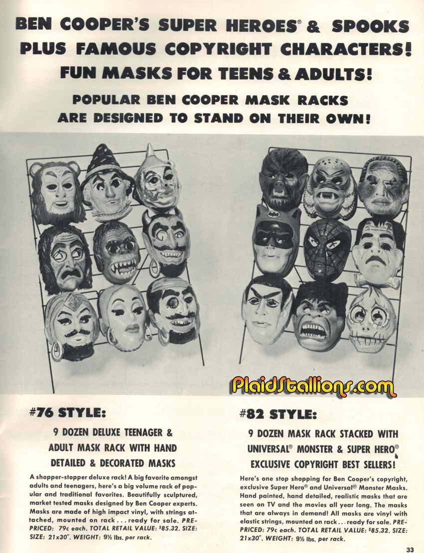 1976 Ben Cooper Catalog : Universal Monsters : Halloween Costumes