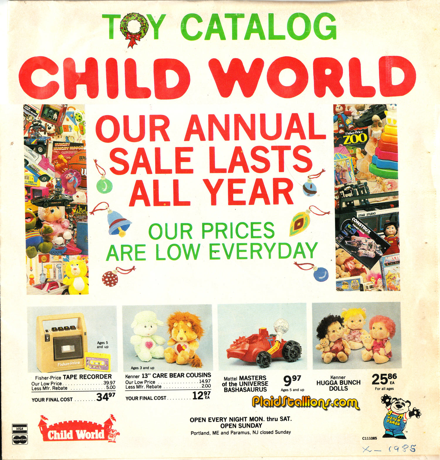 Child World 1980s toys flyer