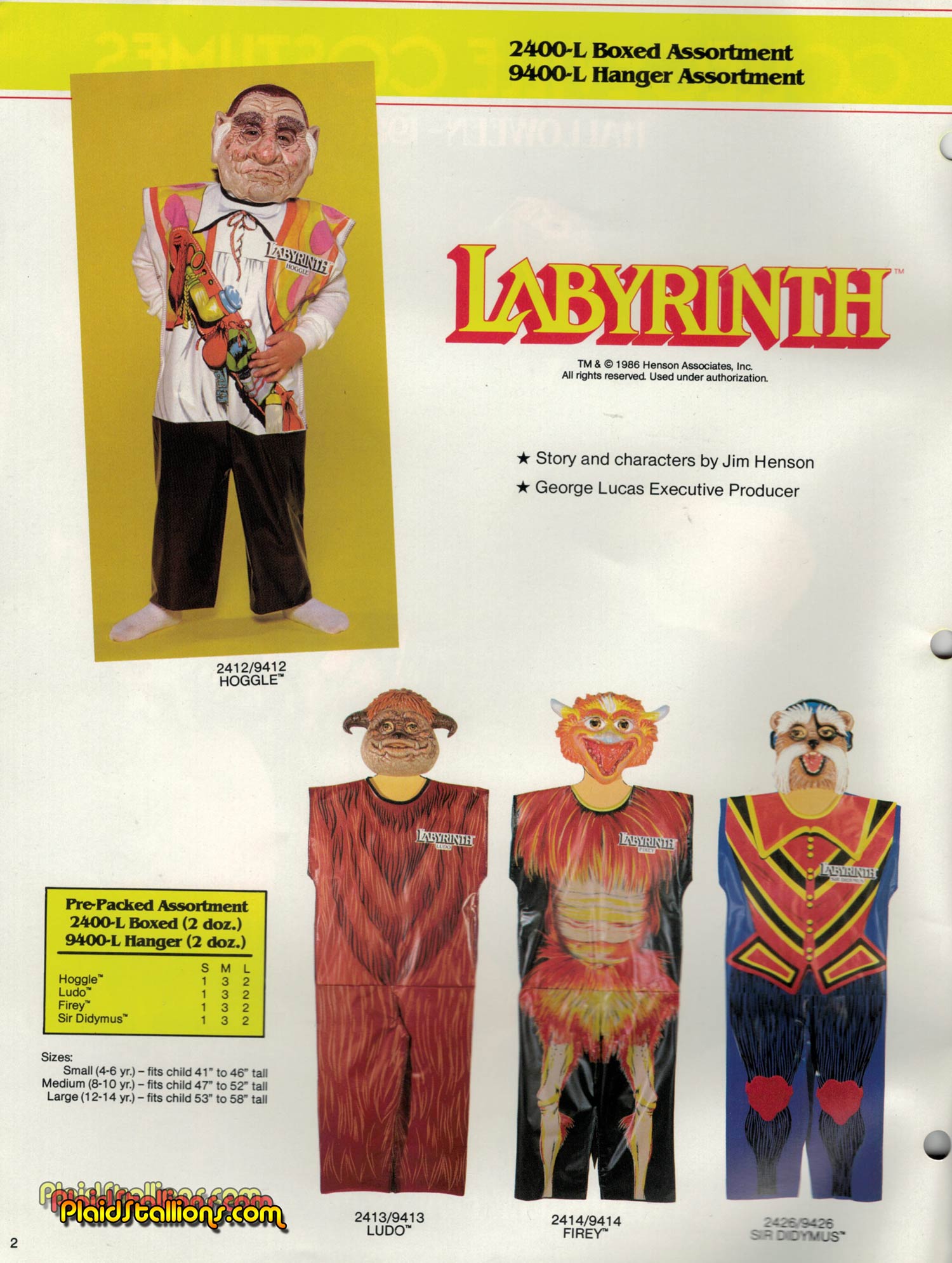 1986 Collegeville Costume Catalog Labyrinth