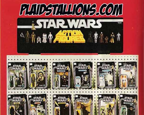 a display of twelve back star wars figures