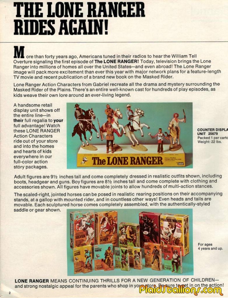 1977 Gabriel Lone Ranger Catalog PS