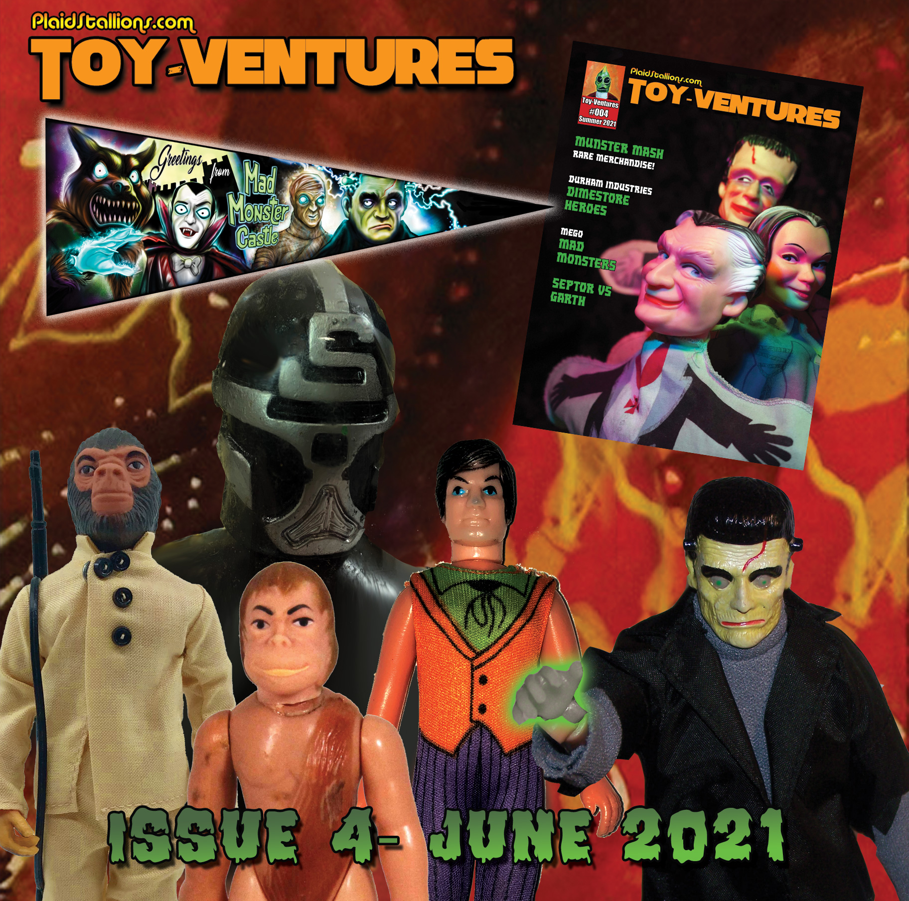 <a href="http://www.megomuseum.com/odeon/store/products/">Issue 4 of Toy-Ventures magazine is now shipping, get it while it's hot!</a> <a href="https://plaidstallions.com/reboot/wp-content/uploads/2021/05/june4.jpg"><img class="alignnone wp-image-16900 " src="https://plaidstallions.com/reboot/wp-content/uploads/2021/05/june4.jpg" alt="" width="664" height="658" /></a> <strong>FACEBOOK GROUPS FROM PLAIDSTALLIONS</strong> <a href="https://www.facebook.com/groups/podstallions"><img class="alignnone size-medium wp-image-16274" src="https://plaidstallions.com/reboot/wp-content/uploads/2021/01/93378148_10221648468230849_1206498730543415296_o-300x169.jpg" alt="" width="300" height="169" /></a> <a href="https://www.facebook.com/groups/podstallions">Pod Stallions is one of the most fun groups on Facebook.</a> <a href="https://www.facebook.com/groups/Megoknockoff"><img class="alignnone size-medium wp-image-16275" src="https://plaidstallions.com/reboot/wp-content/uploads/2021/01/136455200_10224030090249911_6860183014607719115_o-300x162.jpg" alt="" width="300" height="162" /></a> <strong><a href="https://www.facebook.com/groups/Megoknockoff">Mego Knock Off Headquarters</a>- The leading group discussing 70s dimestore goodness, we talk vintage toys, not others!</strong> <a href="https://plaidstallions.com/reboot/plaidstallions-action-figure-galleries-mego-knock-offs/">Visit the PlaidStallions Action Figure Archive, we catalog unique toylines from the 70s &amp; 80s including rare Japanese toys and knock-offs, updates done daily.</a><a href="https://plaidstallions.com/reboot/plaidstallions-action-figure-galleries/"><img class="size-medium wp-image-16947" src="https://plaidstallions.com/reboot/wp-content/uploads/2021/05/Action-Figure-Archive-Header-300x126.jpg" alt="Plaid Stallions Action Figure Archive" width="300" height="126" /></a> PlaidStallions Action Figure Archive&nbsp; &nbsp;