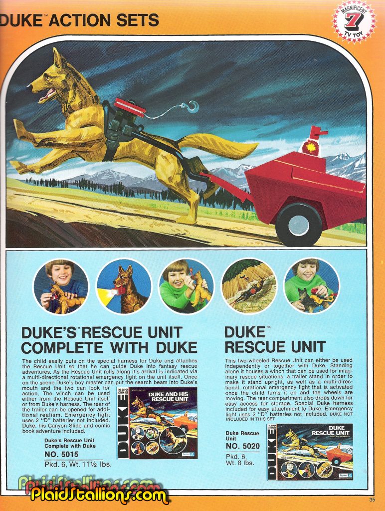 Kenner Duke the Super Action Dog  rescue unit