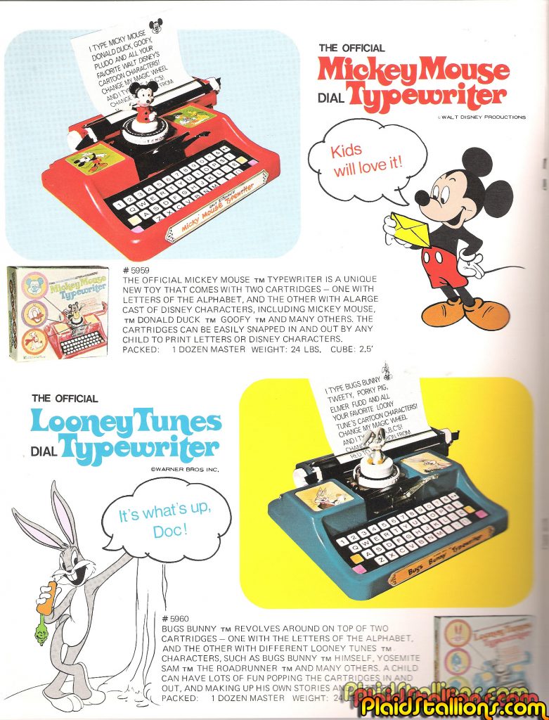 LJN toy Catalog Micky Mouse Typewriter