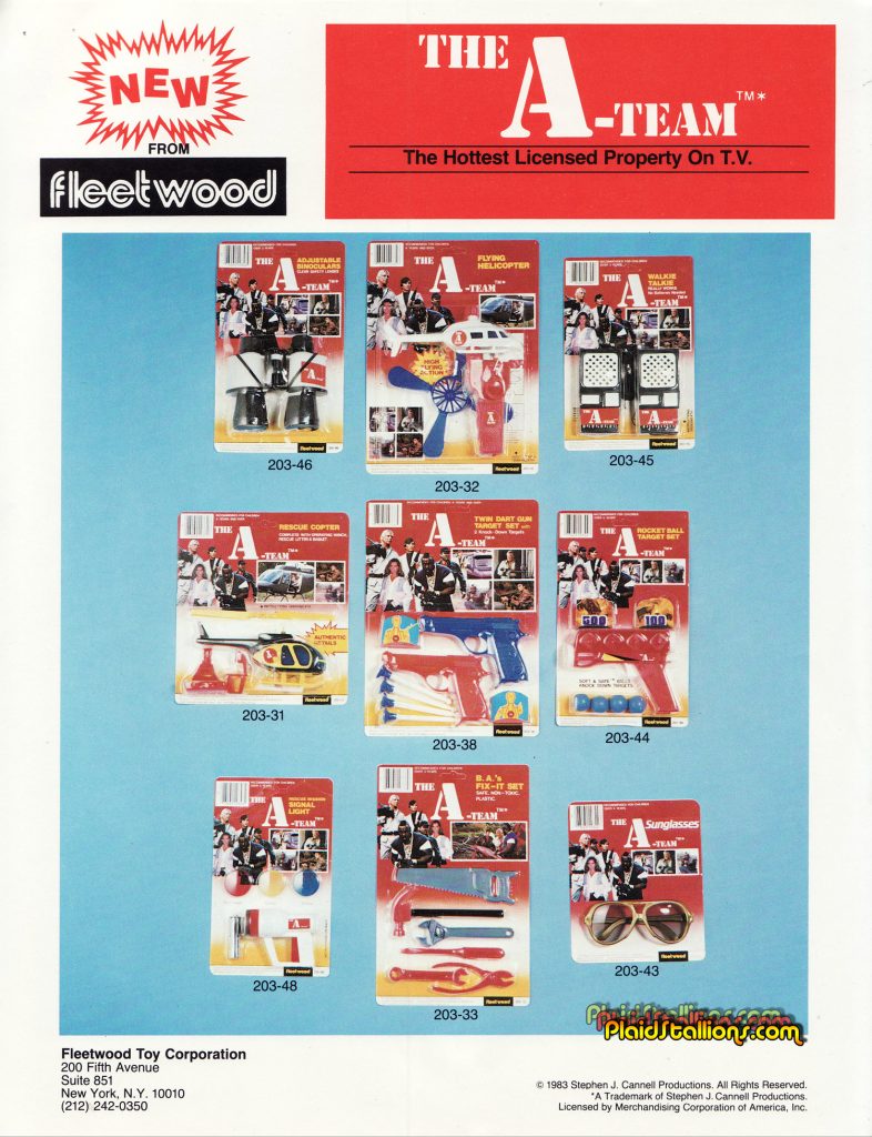 1984 Fleetwood Toys Catalog- THE A TEAM