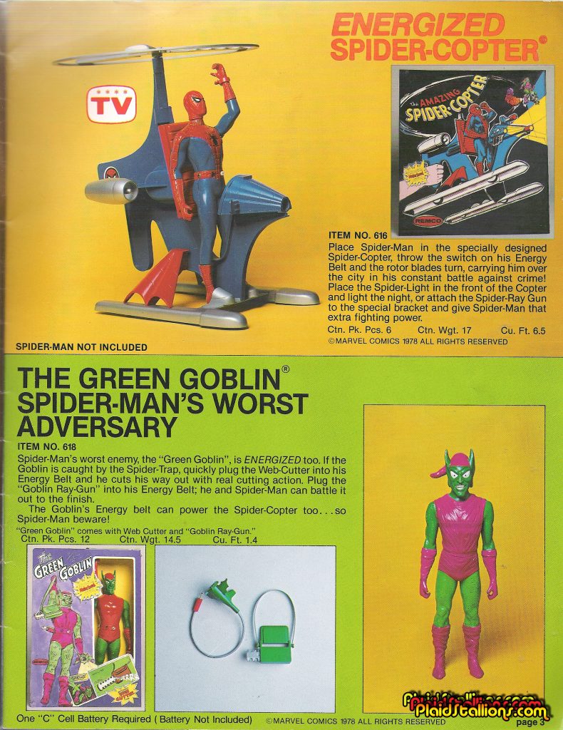 1978 Remco Catalog Energized Green Goblin