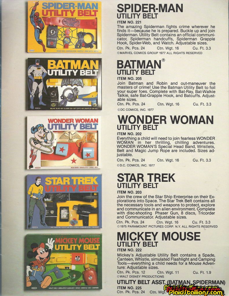 Remco 1978 Catalog Wonder Woman Utility Belts