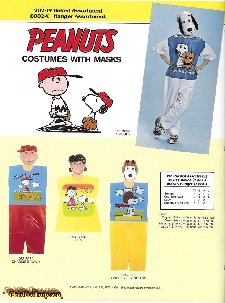 1987 Collegeville Halloween Costume Catalog Peanuts