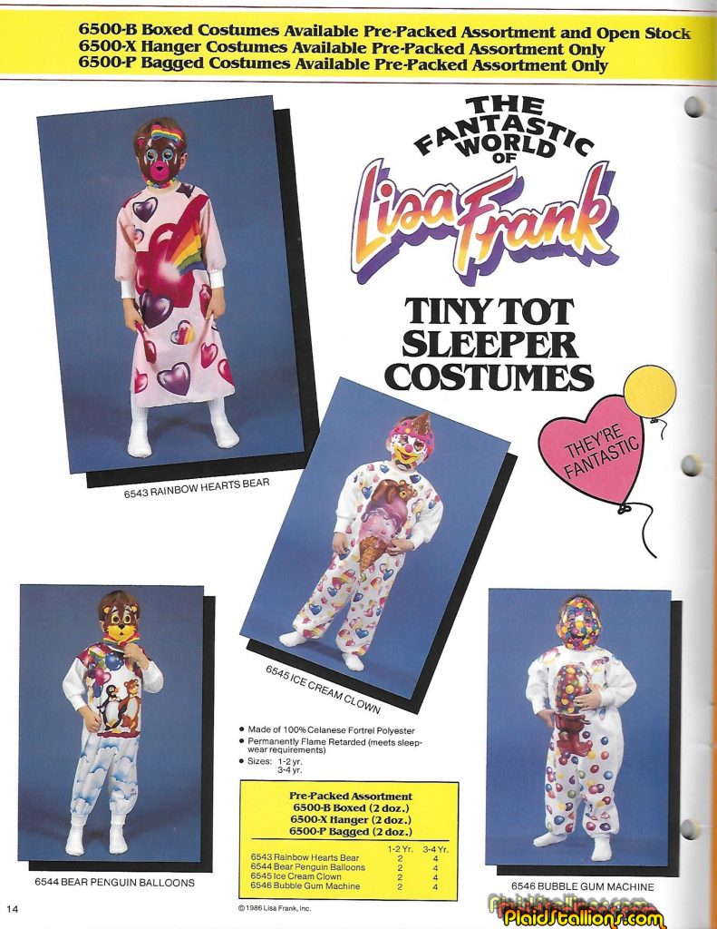 1987 Collegeville Halloween Costume Catalog- Lisa Frank