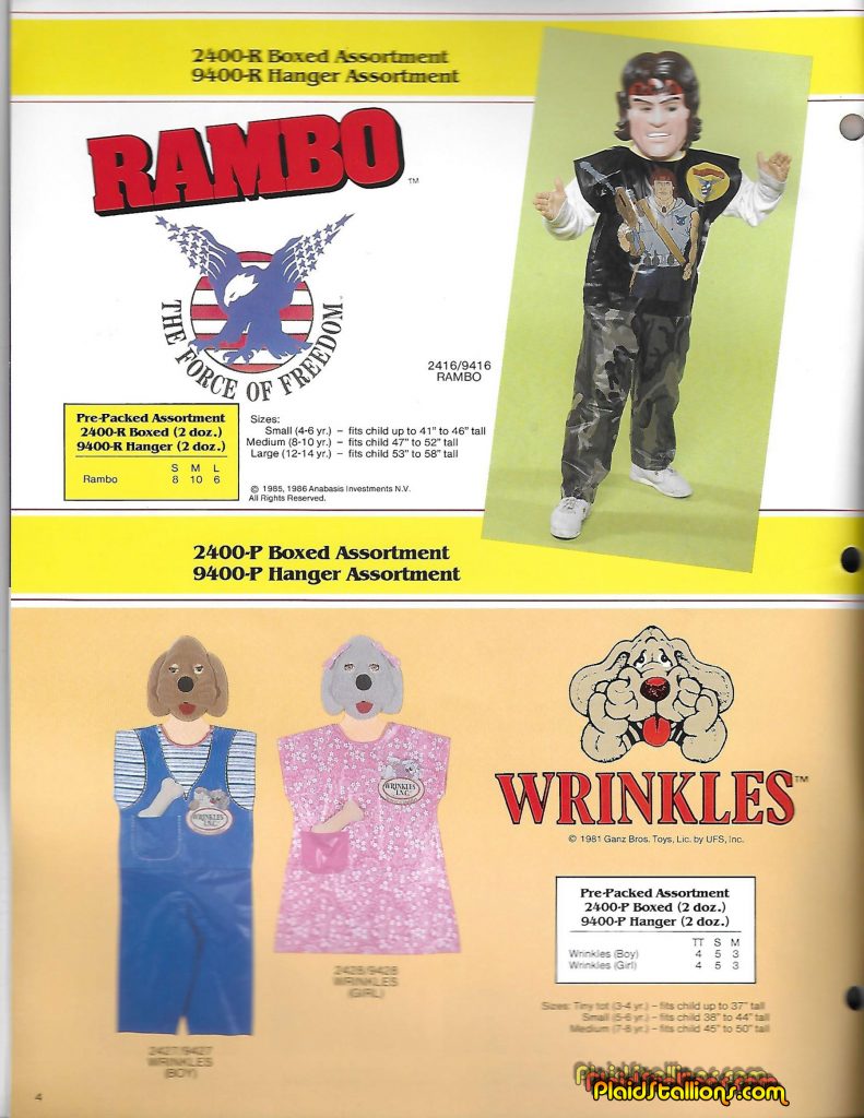 1987 Collegeville Halloween Costume Catalog Rambo