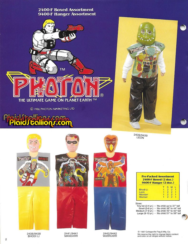 1987 Collegeville Halloween Costume Catalog Photon