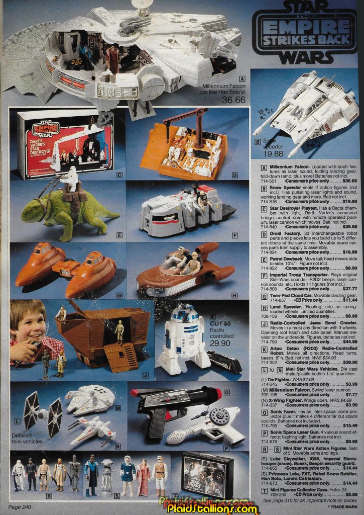 Kenner Empire Strikes Back page from Consumer's Distributing Catalog 1980