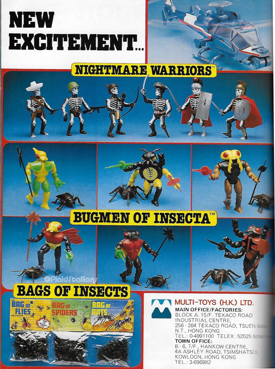 Bugmen Insecta 1985 Multiple Toys Ad- Bugmen of Insecta- Nightmare Warriors - Plaid ...