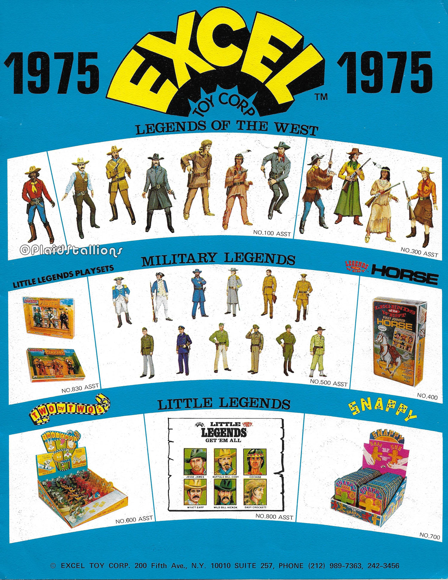 1975 Excel Toys Catalog - Legends of the West- Military Legends - PS