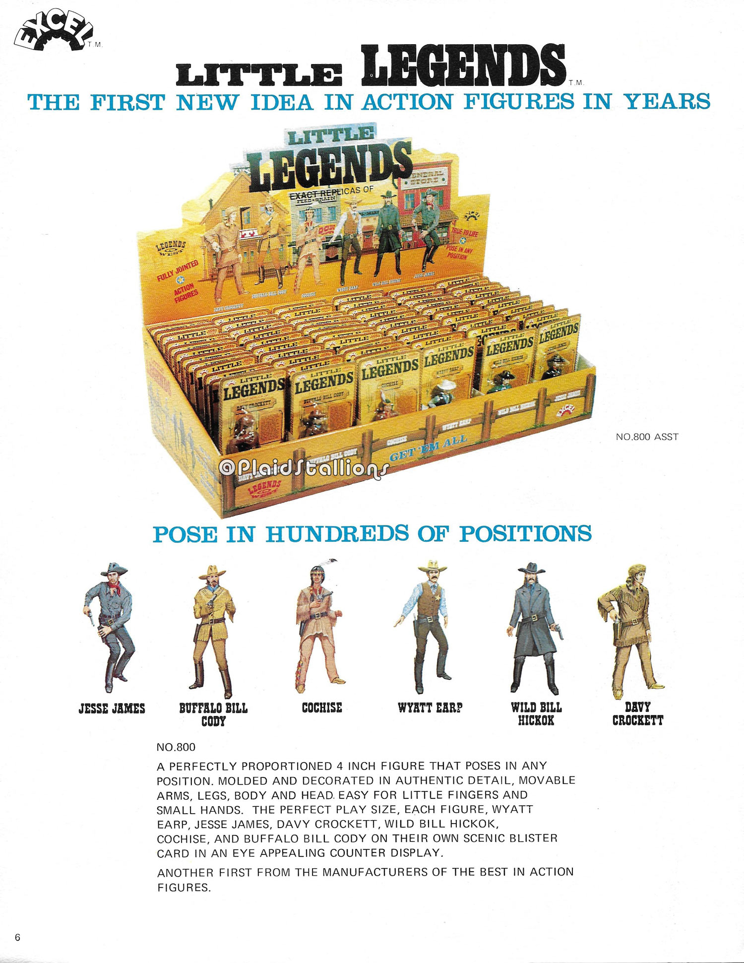 1975 Excel Toys Catalog - Legends of the West- Military Legends - PS