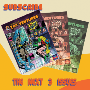 Issue #13 of Toy-Ventures will feature the never-before-seen plans for the 1983 World's Greatest Superheroes toy line and a cover featuring artwork specially commissioned for Mego's catalog, gloriously coloured by Robyn Adams, founder of the Mego Museum.