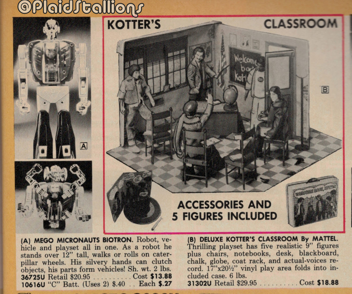 1978 toy catalog with oddball action figure assortment PS