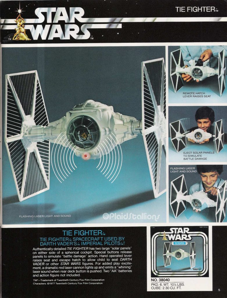 Kenner 1978 Star Wars Catalog tie fighter