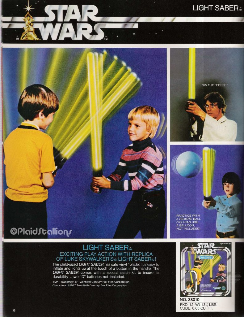 Kenner 1978 Star Wars Catalog light sabers