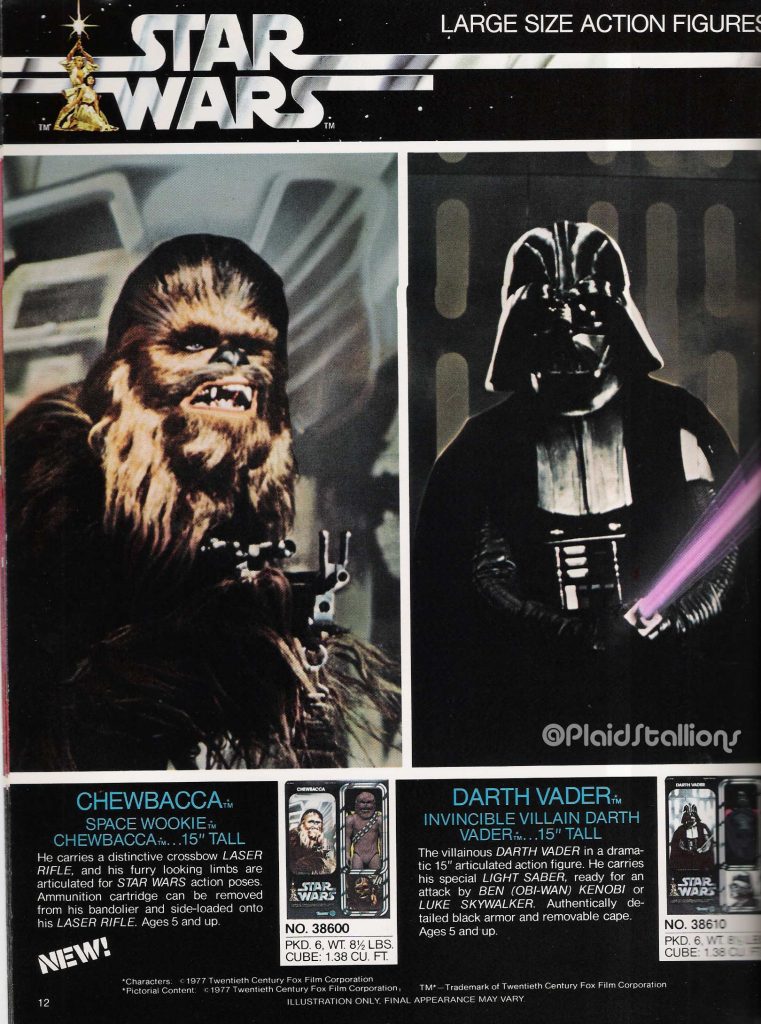 Kenner 1978 Star Wars Catalog 12" luke and Leia