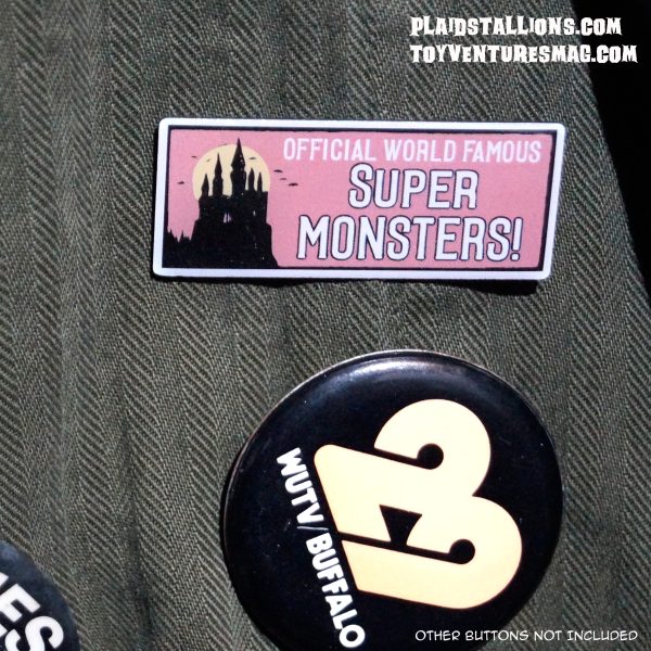 collector pin of the AHI World Famous Super Monsters logo