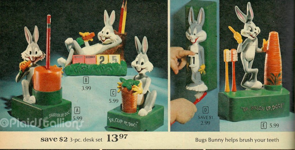Bugs Bunny merchandise from the 1970s.