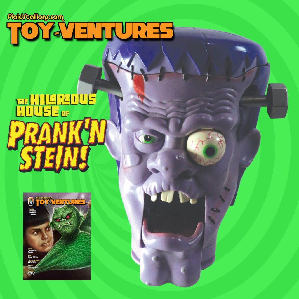 Issue 12 Toy-Ventures magazine delves deep into a toy that, sadly, never was. Prank 'N Stein was a 90s toy concept by Canada's Irwin Toys that would have rivaled Kenner's Hugo Man of a thousand faces in our monster kid hearts.