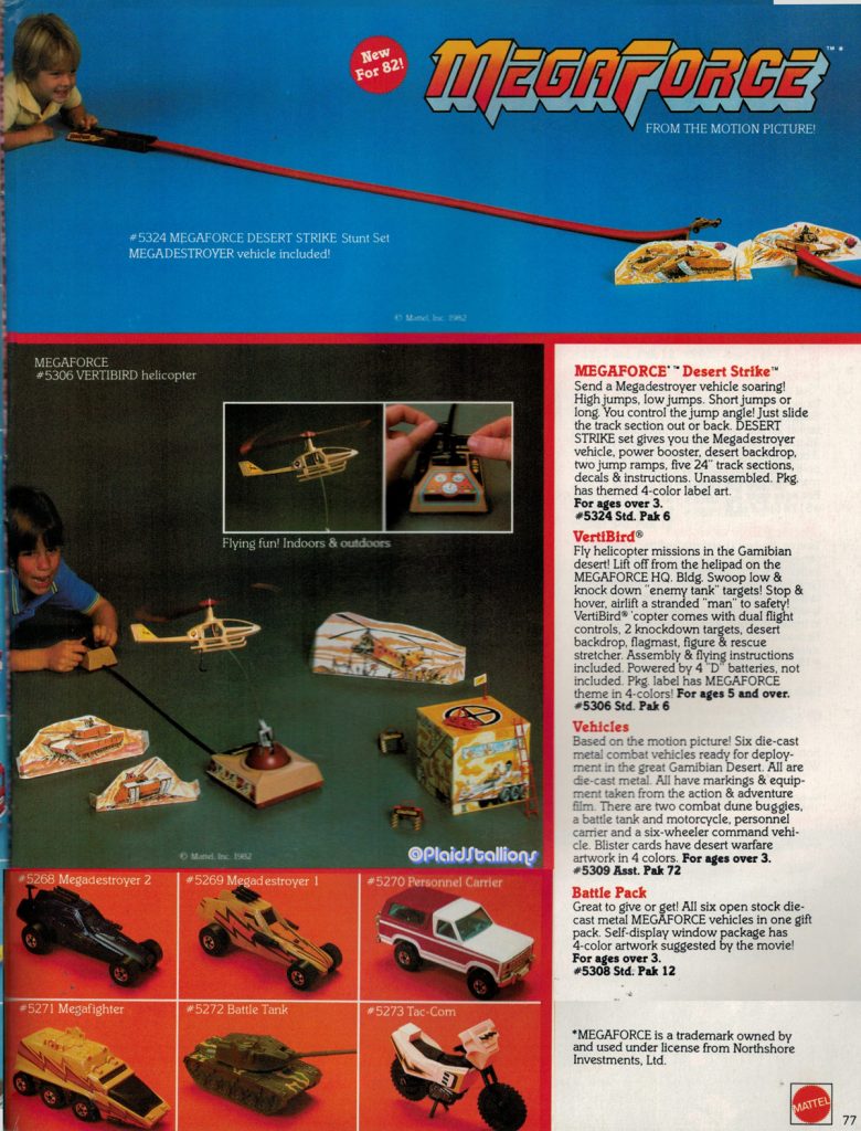 Mattel Mega Force Catalog