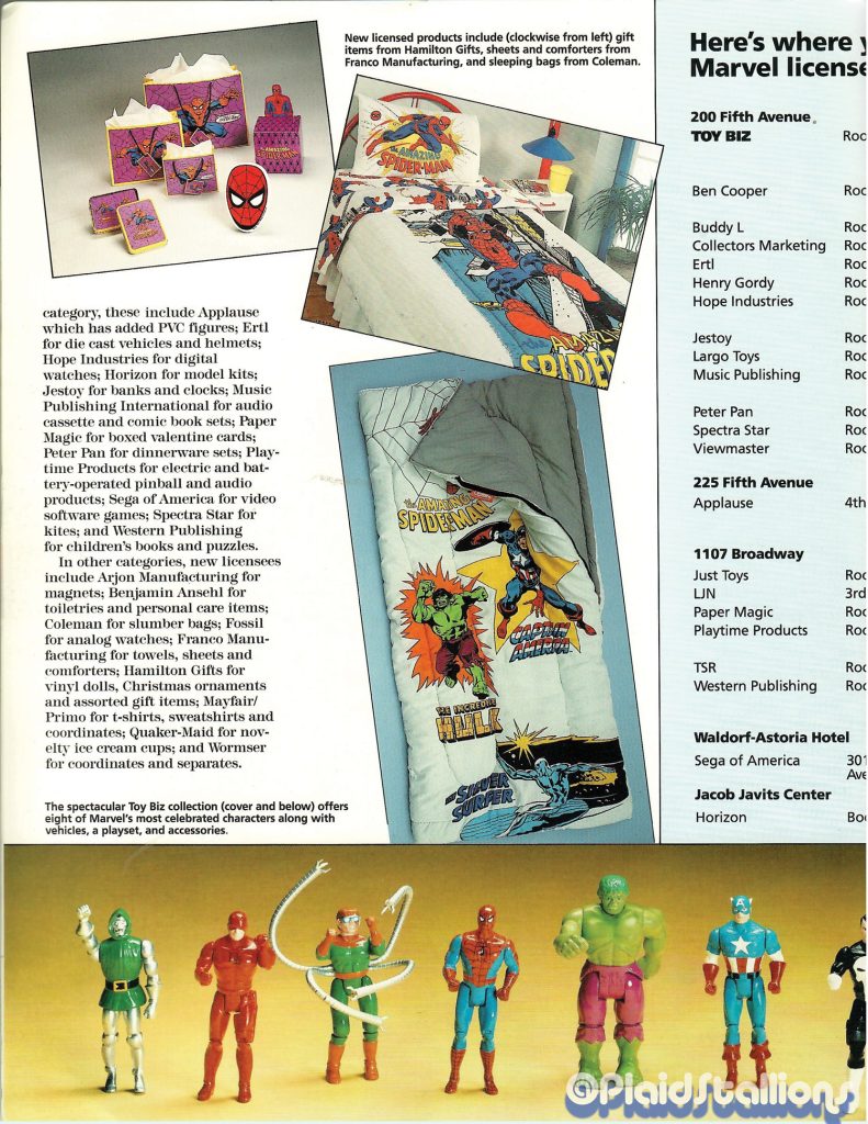 Marvel Comics Licensing Book from 1990- Toybiz 