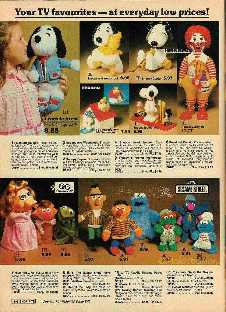 Muppets and McDonalds 1980 Shoprite Toy Catalog