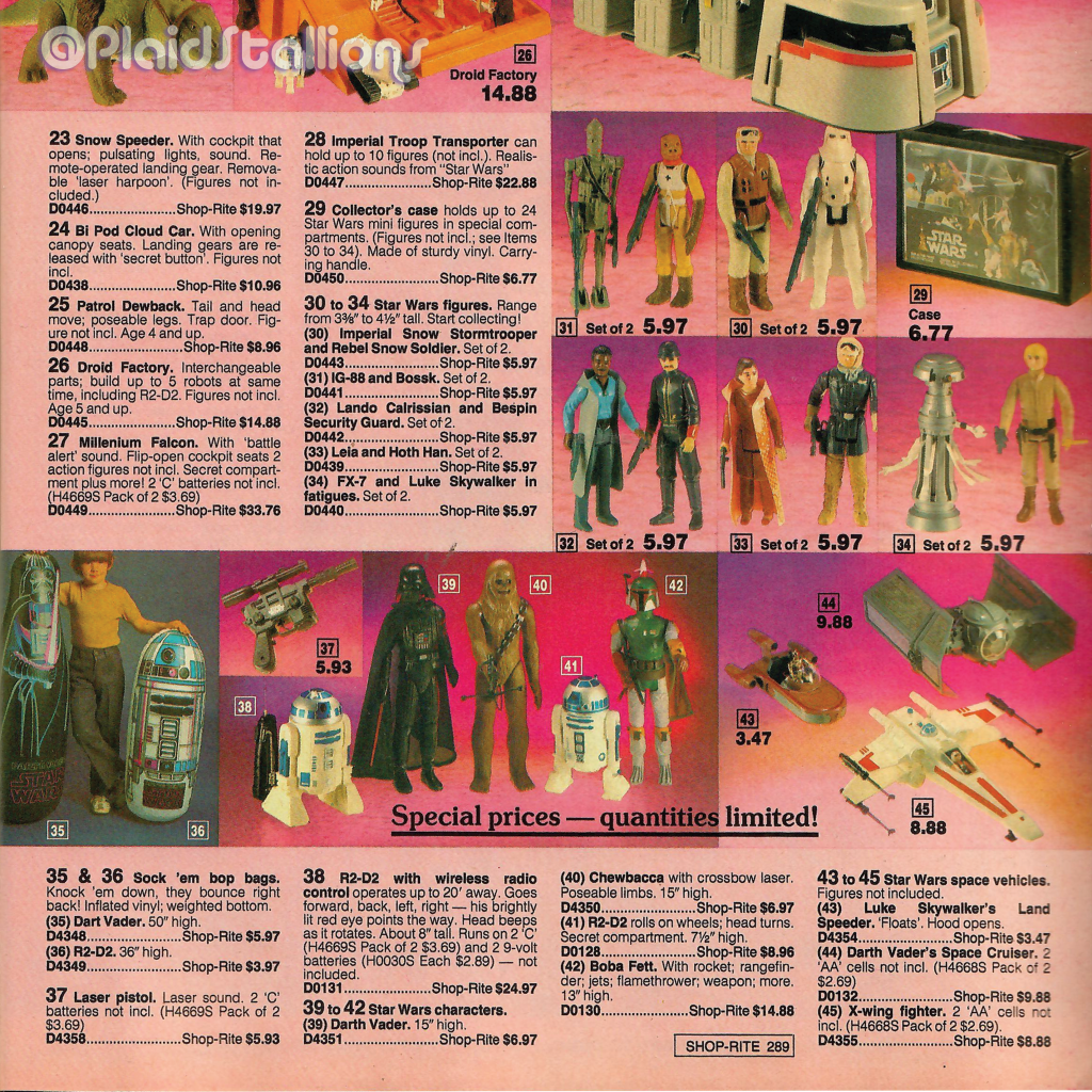 Kenner Star Wars in the 1980 Shoprite catalog