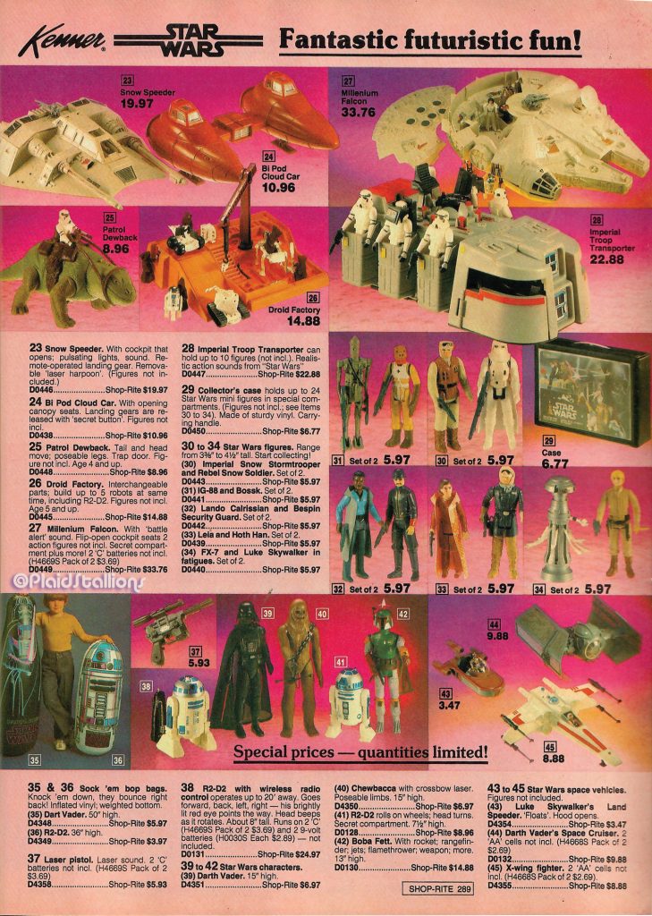 Kenner Star Wars in the 1980 Shoprite catalog