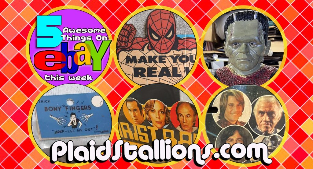 5 Awesome Things on eBay this week- Spidey's webs, bony fingers, Frankenstein, Space:1999 and parachuting Cylons!