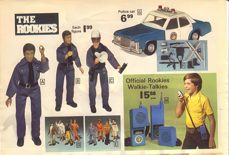  LJN The Rookies Casual Outfits Assortment is 70s Doll Fashion Gold Mego